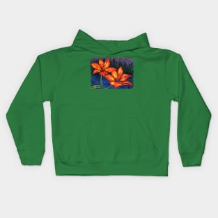 Prairie Lily Pointillism Kids Hoodie